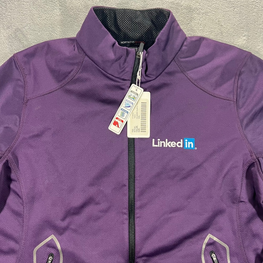 North End Sport Softshell Jacket Womens XXL Purple NWT LinkedIn Logo Tech Valley